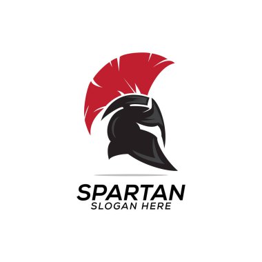 baş Spartalı logo vektör tasarım şablonu simgesi