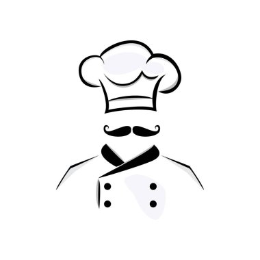 Şef logo tasarım vektör şablonu