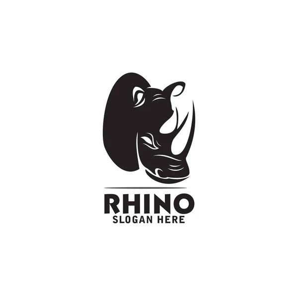Vetor Design Logotipo Rhino Cabeça — Vetor de Stock