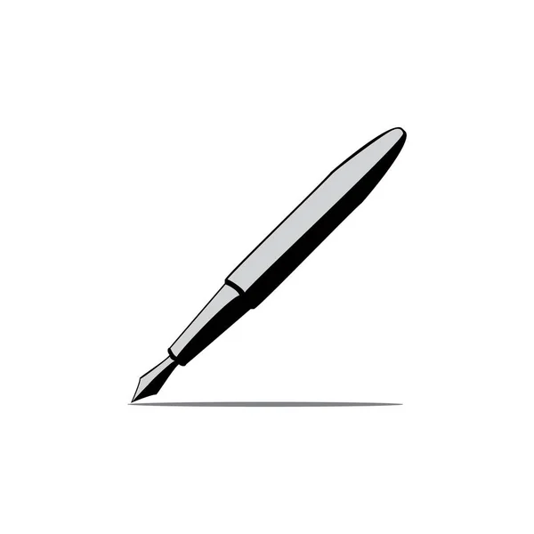 Fountain Pen Logo Icon Design Vector — Stock Vector
