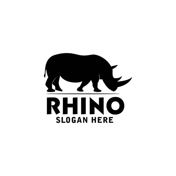 Дизайн Логотипу Носорога Простий Векторний Шаблон — стоковий вектор