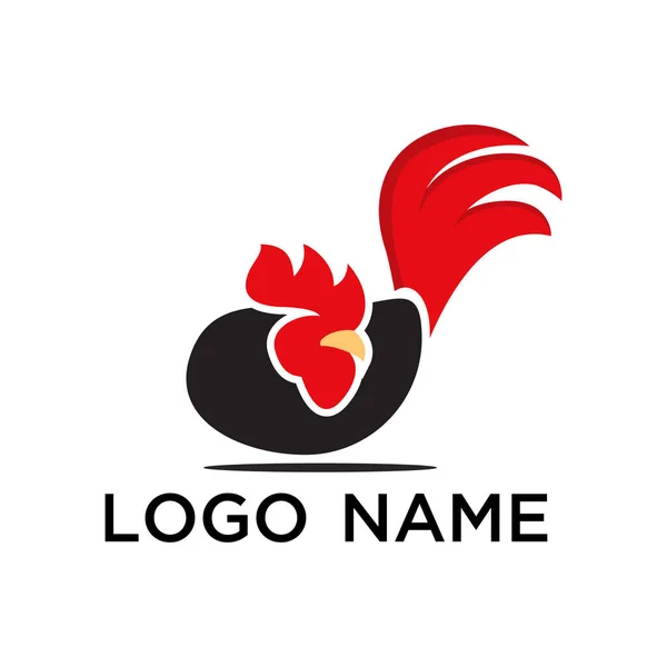 Rooster Logo Vektör Tasarımı Basit — Stok Vektör