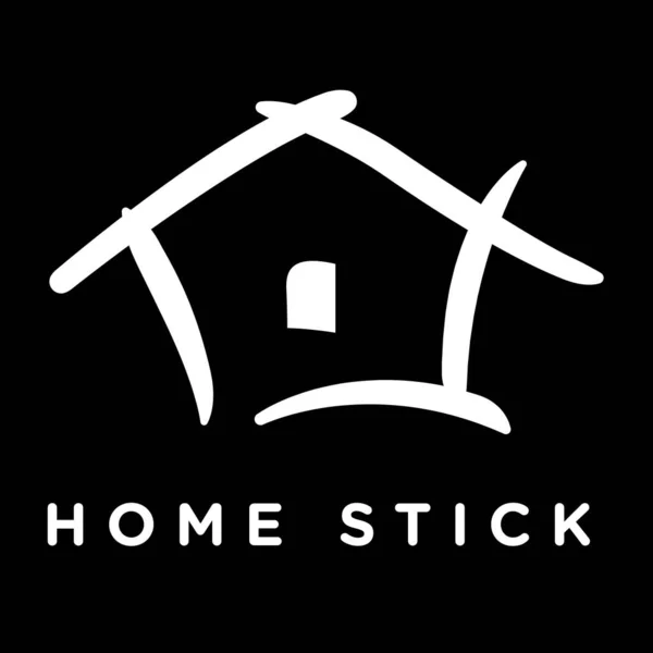 ホームスティックロゴデザインシンプルな — ストックベクタ