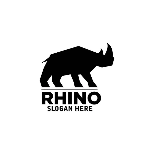 Дизайн Логотипу Носорога Простий Векторний Шаблон — стоковий вектор