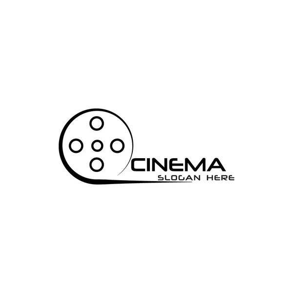 Línea Cine Logo Diseño Vector Plantilla — Vector de stock