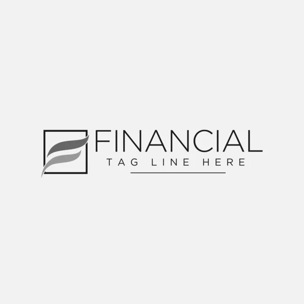 Finansal Logo Tasarımı Basit Bir Şekilde Dikdörtgen Ile Temizlendi — Stok Vektör