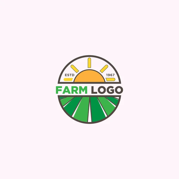 Çiftlik Logosu Tasarımı Vektör Modern Şablon — Stok Vektör