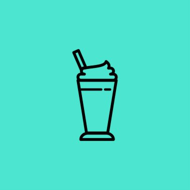 milk shake logo çizgisi çizgi biçimi simge tasarımı fast food vektör şablonu basit