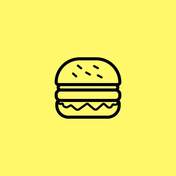 Burger Logo Design Line Style Icon Símbolo Simple Comida Rápida — Vector de stock