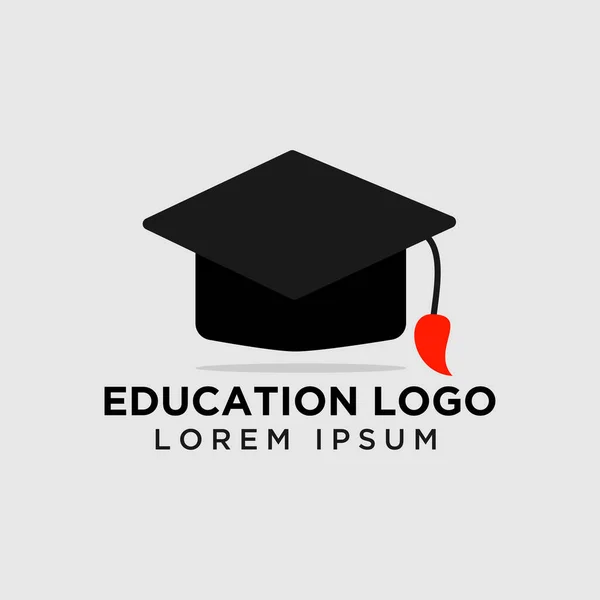 Graduation Hat Logo Design Education Logo Vector Template — Stock Vector