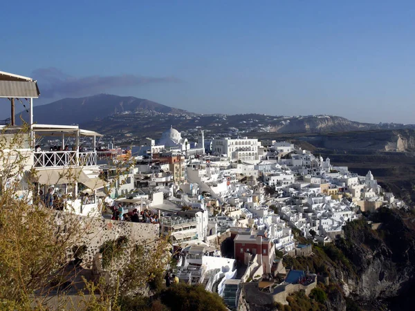 Άποψη Του Ιστορικού Τμήματος Των Φηρών Σαντορίνη Ελλάδα Πανοραμική Θέα — Φωτογραφία Αρχείου