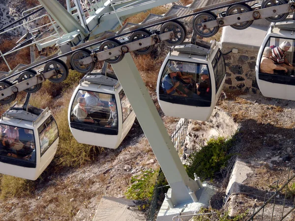 Funicular Transporta Pasajeros Desde Centro Ciudad Hasta Antiguo Puerto Isla — Foto de Stock