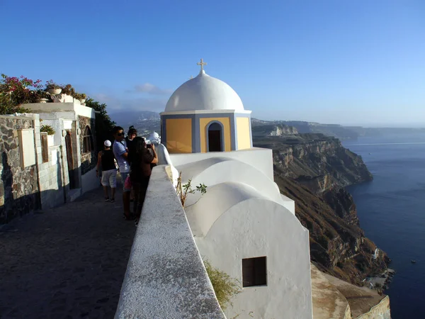 Vistas Parte Histórica Fira Isla Santorini Grecia Vista Las Iglesias —  Fotos de Stock