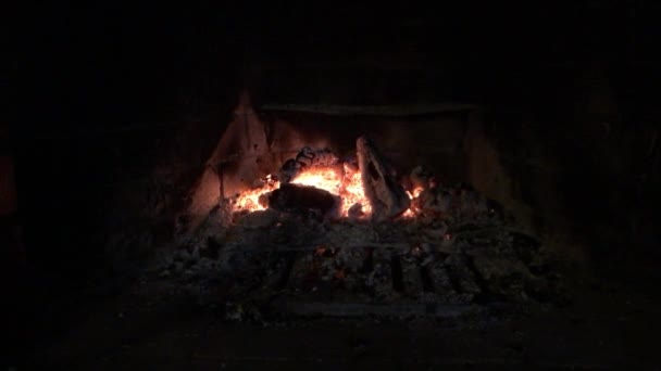 Hořící Oheň Krbu — Stock video