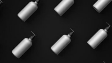 Bakteri ve virüsleri yok etmek için alkol jeli. Sabun, dezenfektan jel, krem, şampuan ya da diğer kozmetikler için ilaç dağıtıcıları. Canlandırma döngüsü.