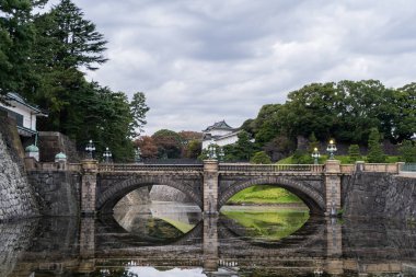 Nijubashi bridge içinde Imperial Palace, Tokyo, Japonya.