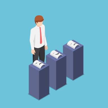 İometrik işadamı duygu maskesi seçiyor