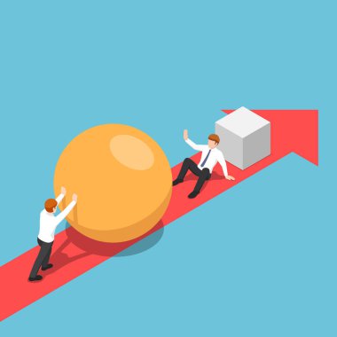 Küre ile izometrik işadamı rakibi ve b daha hızlı gitmek