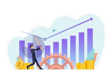 İşadamı beyzbol sopası kullanımı kadar yükselen iş grafiği vurmak