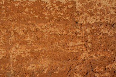 Mahvolmuş eski duvar. Adobe İnşaat.