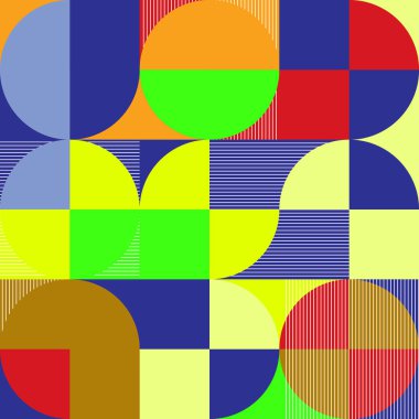 Modern soyut tarzda bauhays, vektör çizim kesintisiz geometrik desen
