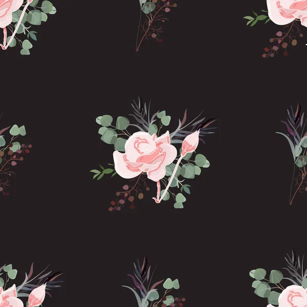 Motif Floral Été Sans Couture Belle Couronne Fleurs Illustration Vectorielle — Image vectorielle