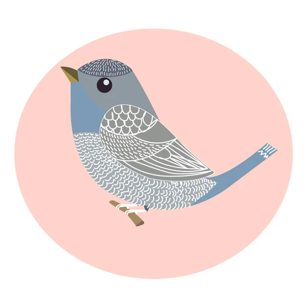 Doodle Bild Des Fliegenden Dekorativen Vogels Vektorillustration — Stockvektor