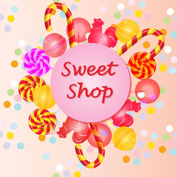 Étiquette Emblème Logo Sweet Shop Pour Votre Design Illustration Vectorielle — Image vectorielle