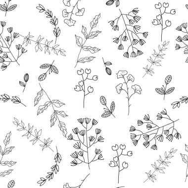 Hassas bitki vektör desen Tekstil, duvar kağıdı veya arka plan, seamless modeli için