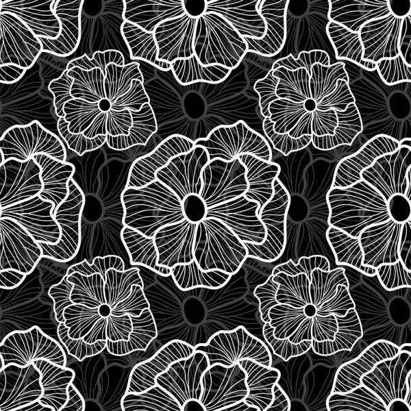 Elegante Nahtlose Muster Mit Handgezeichneten Dekorativen Blumen Designelemente Blumenmuster Für — Stockvektor