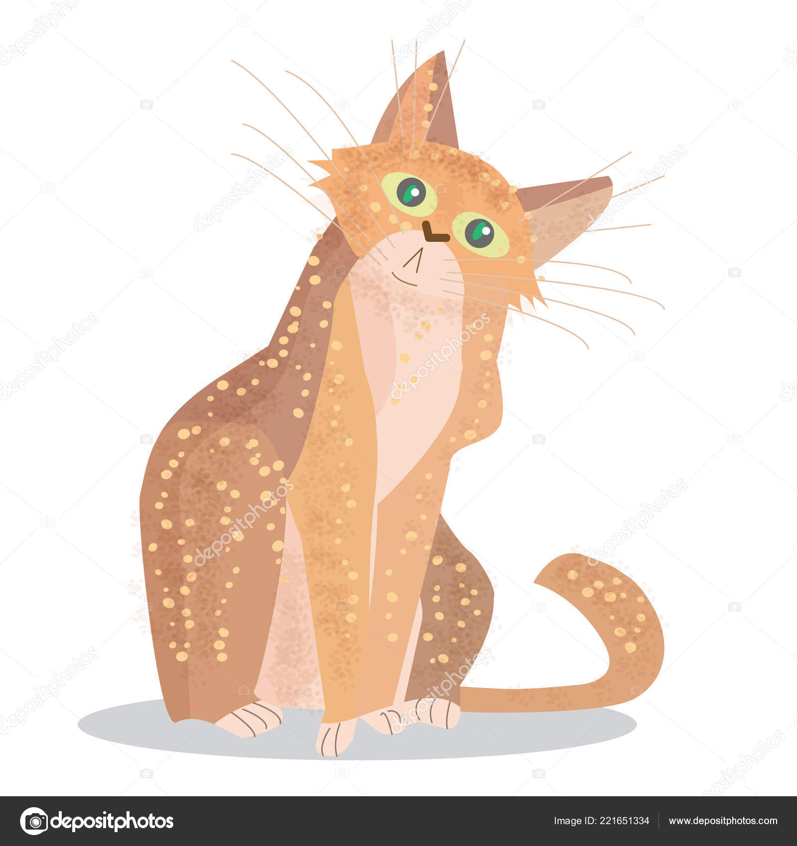 Cute Cartoon Cat Sit Flat Character Design Home Pet Vector Stock Vector  Image by ©glu_51 #221651334