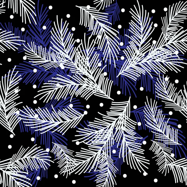 モミの枝とのシームレスなパターン クリスマスと新年の背景 ベクトル図 — ストックベクタ