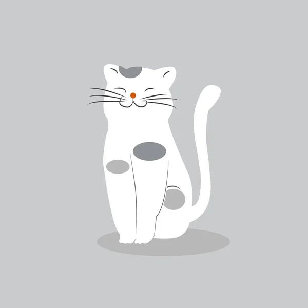 Cartoon Niedliche Lustige Katze Isoliert Auf Pastellfarbenem Hintergrund Vektorillustration — Stockvektor