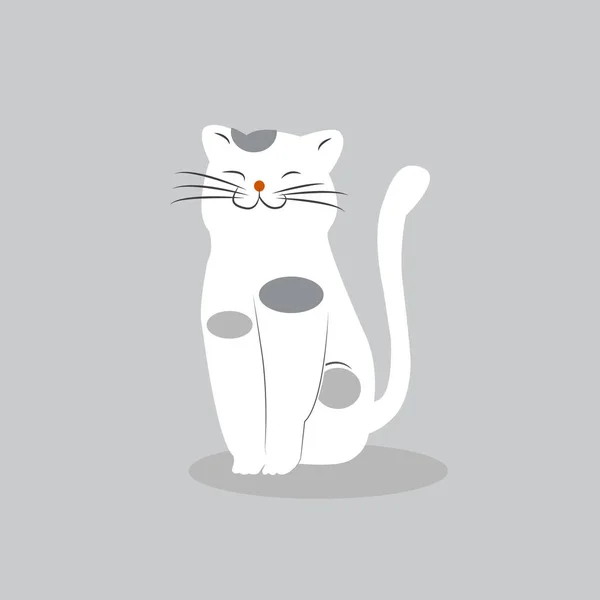Pastel arka planda, vektör illüstrasyon izole karikatür şirin komik kedi