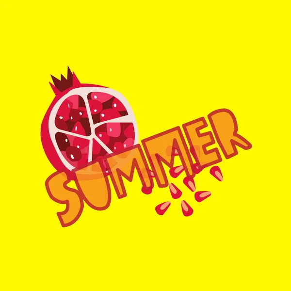 Verão verão tendência lettering vetor ilustração com fresco —  Vetores de Stock
