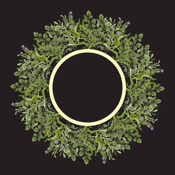 Διανυσματική κάρτα floral σχέδιο με πράσινο υδατογραφίαφύλλα φτέρη — Διανυσματικό Αρχείο