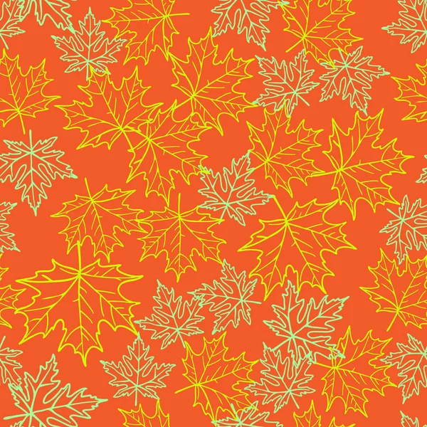 Осенние листья, яркий след уходящего лета, бесшовный узор — стоковый вектор