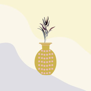 Yaratıcı evrensel estetik çiçek kartı el çizilmiş soyut sha