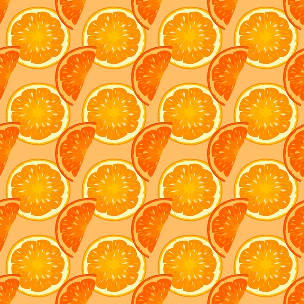 Patrón sin costura de verano con naranjas sobre fondo brillante, puede b — Vector de stock