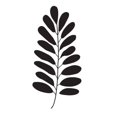 Tropik palmiye yaprağı ikonu. Vektör illüstrasyonu