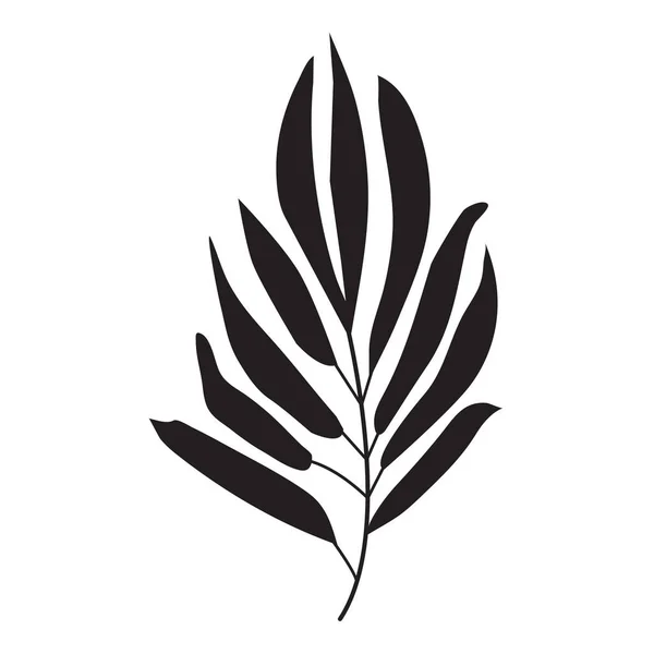 Tropik palmiye yaprağı ikonu. Vektör illüstrasyonu