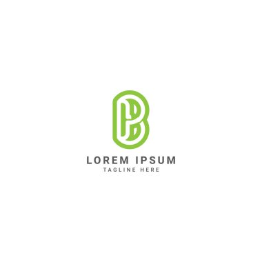 Yaratıcı ilk harf PB logo tasarım şablonu elementleri