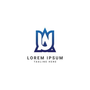 Yaratıcı ilk harf AU UA logo tasarım şablonu elementleri