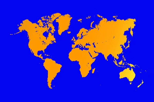 Mapa Mundo Isolado Sobre Fundo Azul Terra Plana Modelo Mapa — Fotografia de Stock