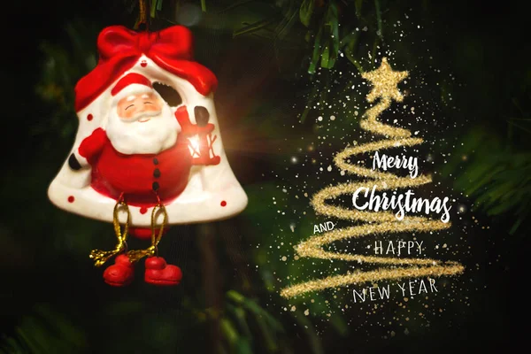 Christmas Background Text Merry Christmas Happy New Year — Stock Photo, Image