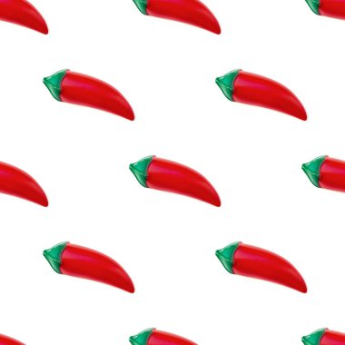 Biber 'in kusursuz deseni. Oyuncak plastik sebze beyaz arka planda izole edilmiş. Maç için plastik sebze. Çocuk mağazasında oynuyorum.