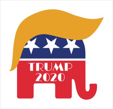 Donald Trump Cumhuriyetçi Fil Saç Logosu, Cumhuriyetçi Parti Fil Amerikan Bayrağı