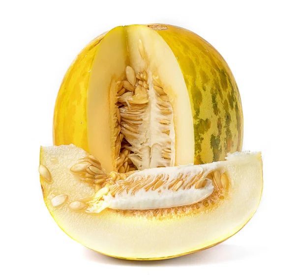 Söt Och Doftande Melon Vit Bakgrund — Stockfoto