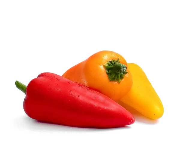 Paprika Saláta Édes Különböző Színű Fehér Háttér — Stock Fotó