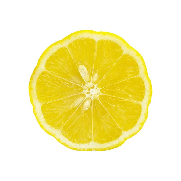 Beyaz Arka Planda Tatlı Sulu Bir Limon Dilimi — Stok fotoğraf